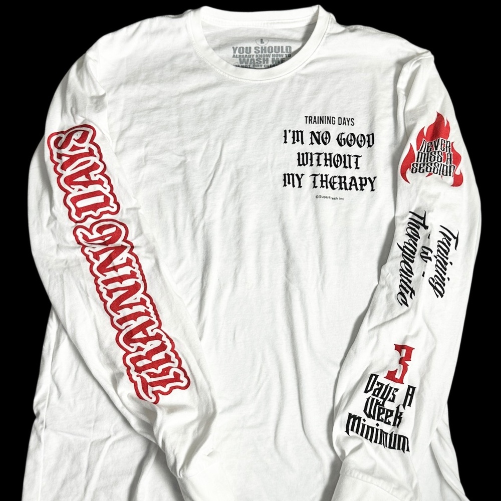 SUPERFRESH Training days  rare Limited Edition log sleeve t-shirt size Large